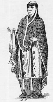 Христианский священник (каноник). (с миниатюры 9 века)