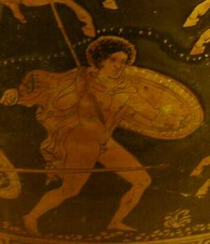 Сражающийся варвар. Рисунок на древнеримской вазе. Эрмитаж. (Фото Лимарева В.Н.)