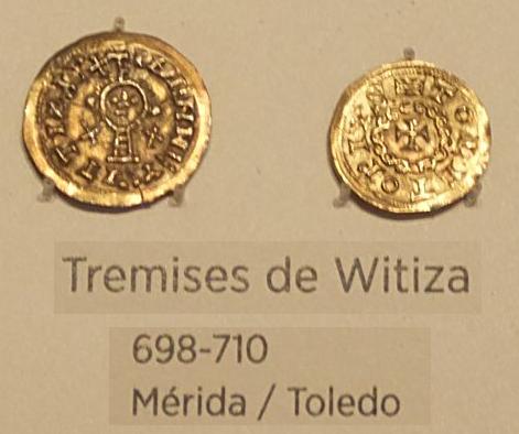 Испанская монета 698-710 годов. Архиалогический музей. Мадрид. Фото Лимарева В.Н. 