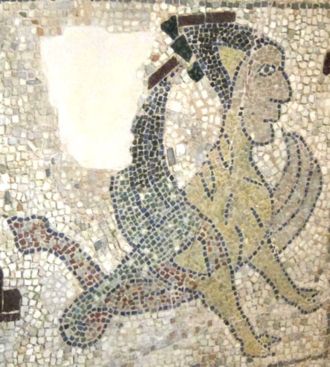 Фантастическое существо. Римская мозаика 6 века. Равенна. Италия.  Фото Лимарева В Н.